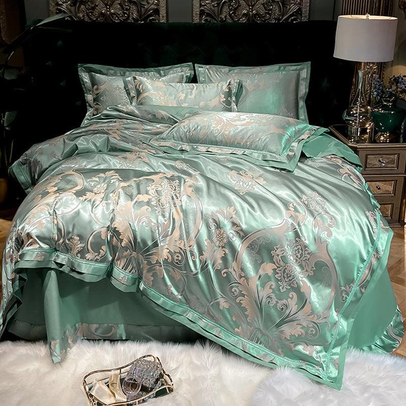 European Elegance: Four-Piece Silk Cotton Bedding SetB 1.8m 