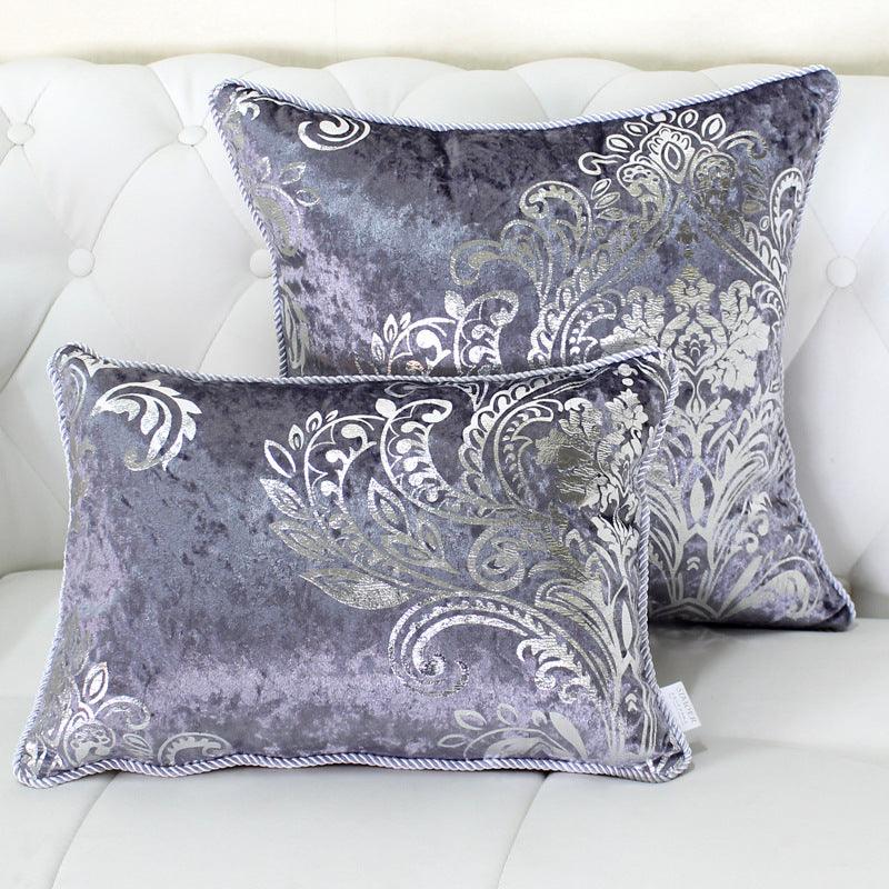 European Style Chic Velvet Silver Cushion CoverGrey 50x50 