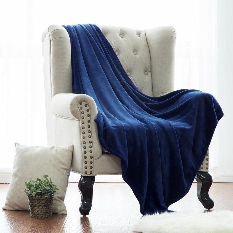 Flannel Blanket Promotional Gift Plain ColorDark Blue 150x110CM 