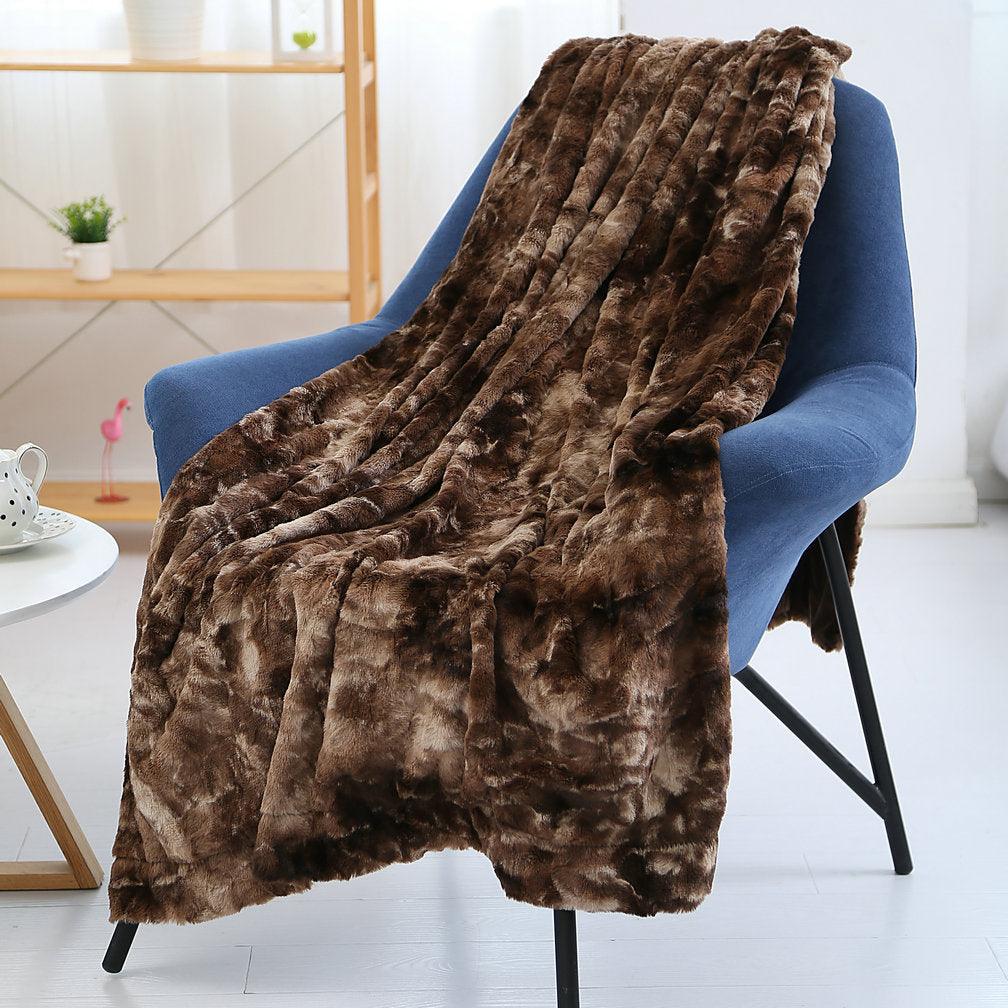 Flannel pv plush blanketCoffee 160x200cm 