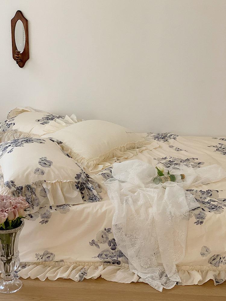 French Romance: 40 Cotton French Romantic Printing Four-Piece Pure Cotton Bedding Set  