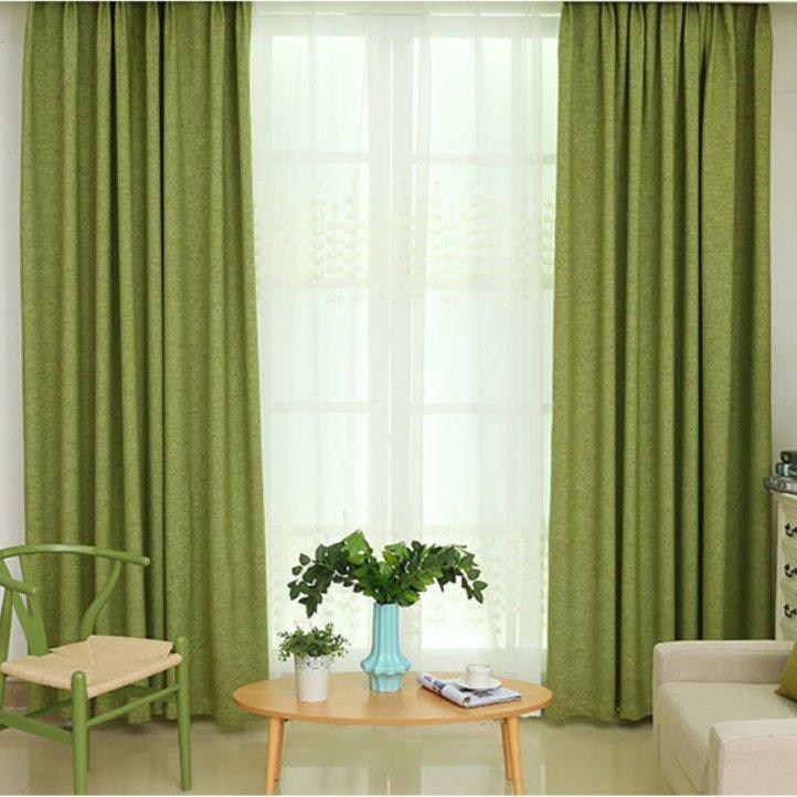 Freya solid color cotton linen curtain  