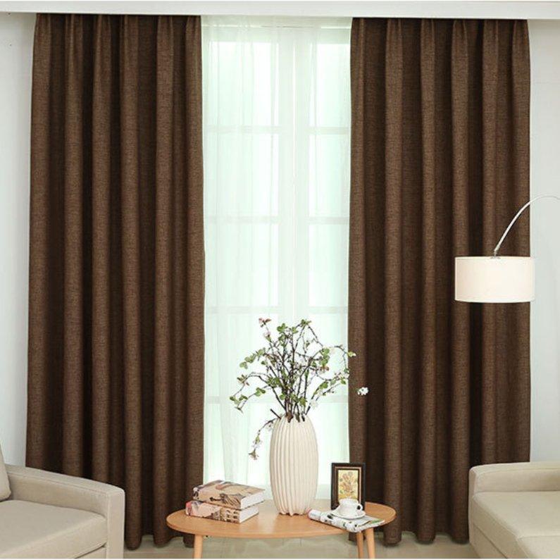 Freya solid color cotton linen curtain  