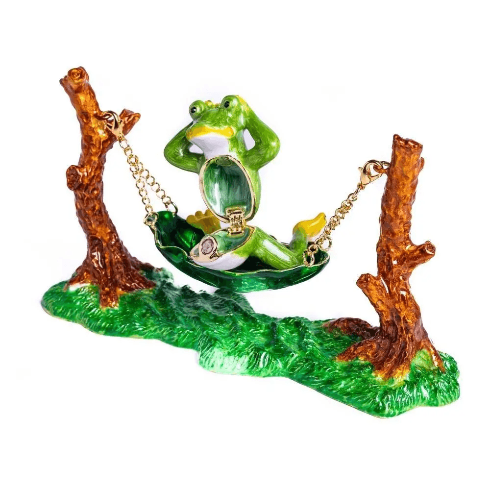 Frog Relaxing on Hammock  