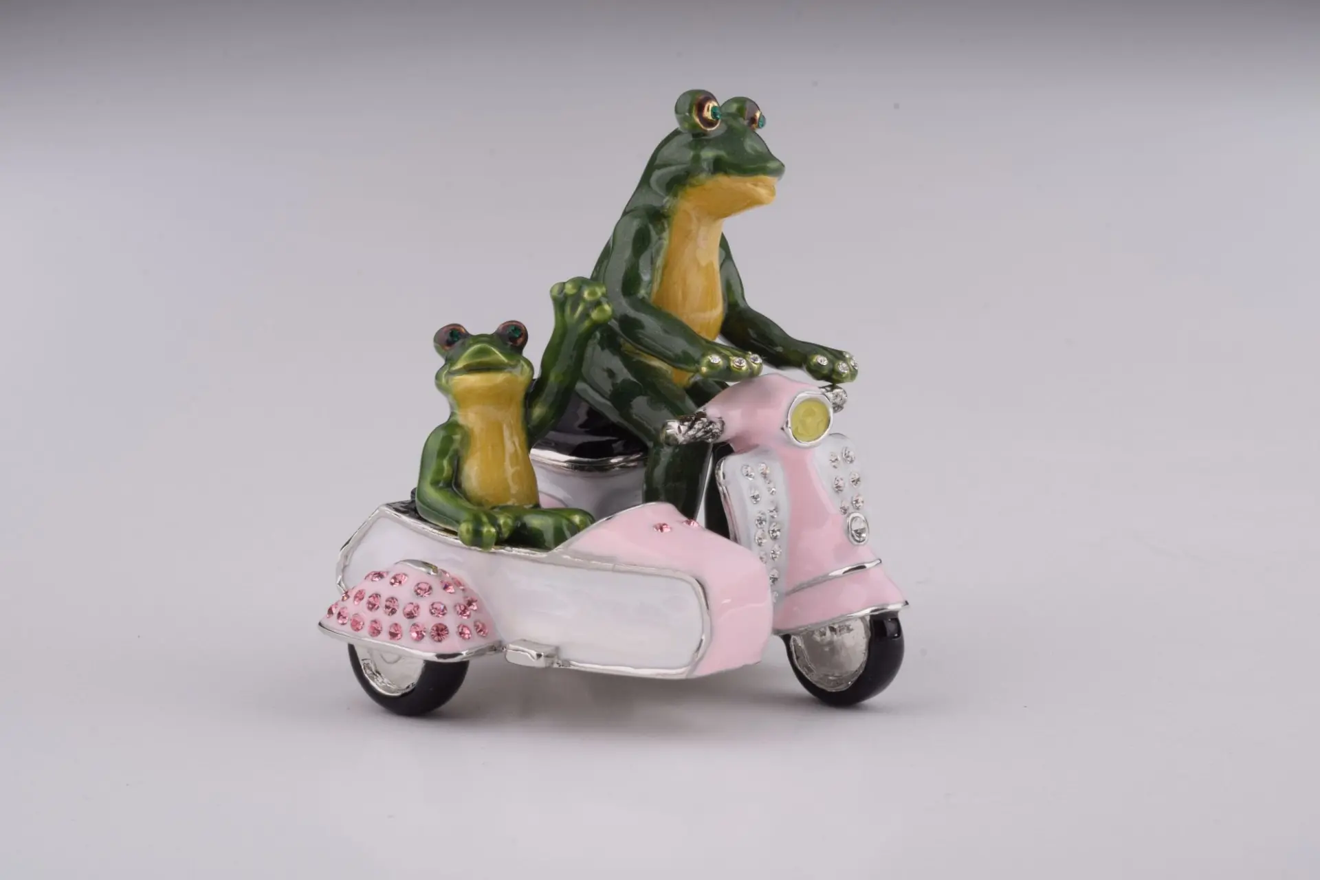 Frogs Riding Vespa with Sidecar  