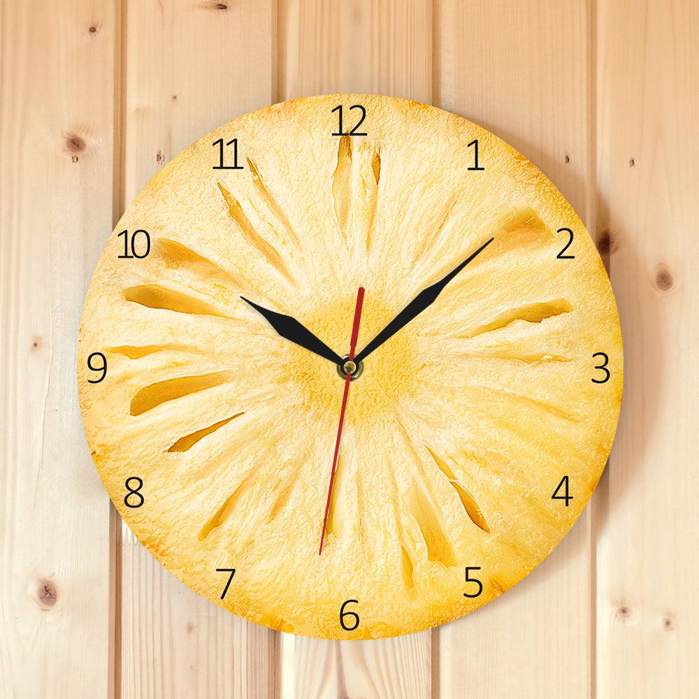 Fruit Series Wall Decoration Wall Clock Pineapple Slice Acrylic Wall Clock Fashion Simple Clock  