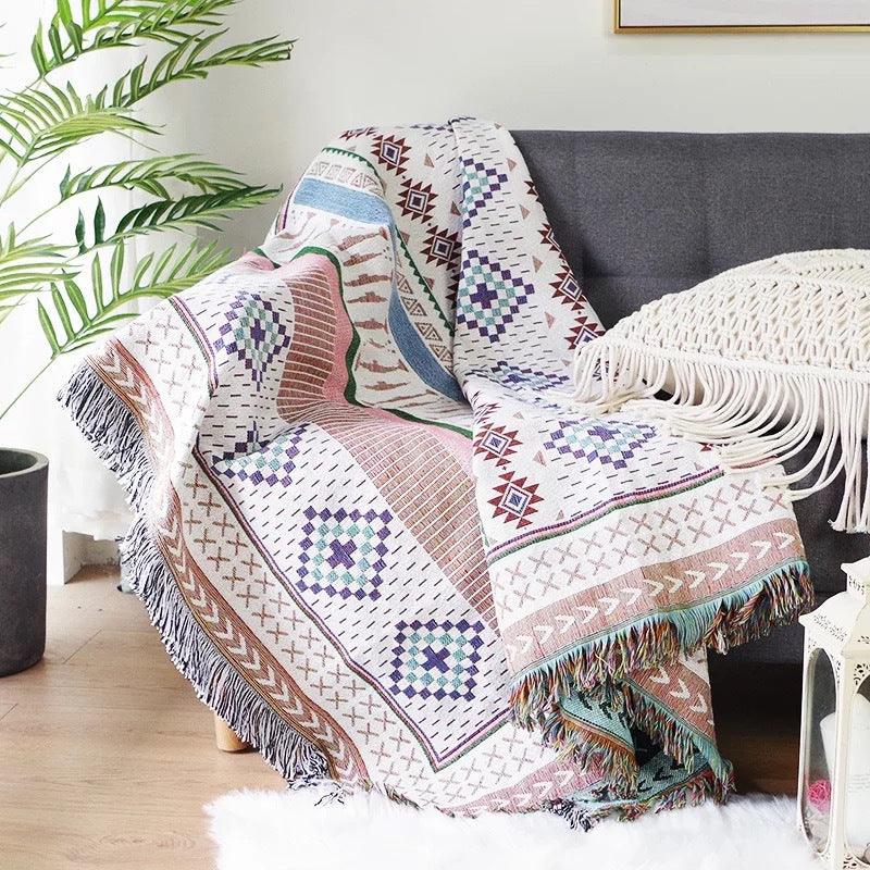 Geometric Double-sided Knitted Sofa BlanketVienna 90X90cm 