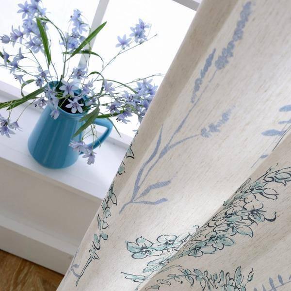 Gino beige printed flower pattern custom made curtain  