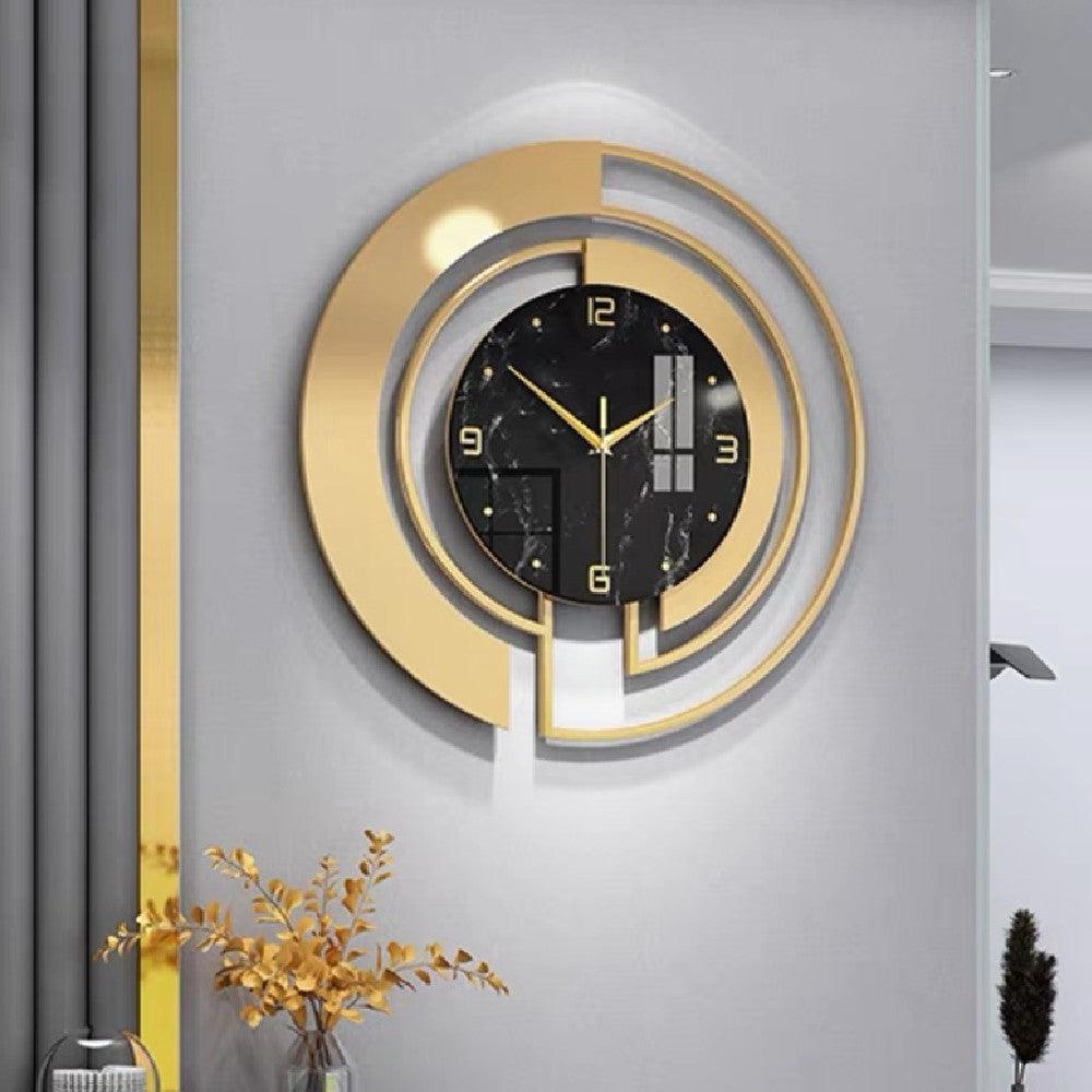 Gold Luxury Wall Clock For Living RoomBlack  
