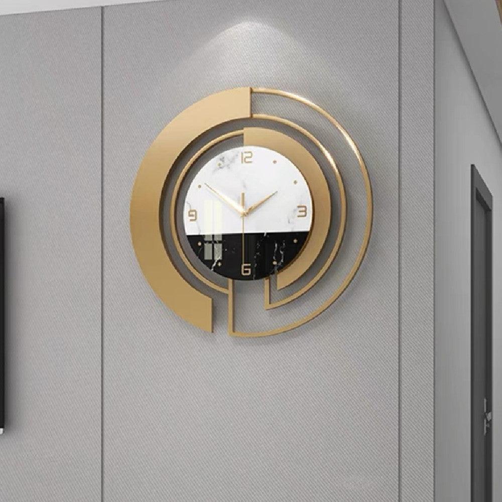 Gold Luxury Wall Clock For Living RoomBlack white  