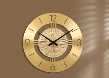 Gold Metal Wall Clock With Elegant PendulumGold a  