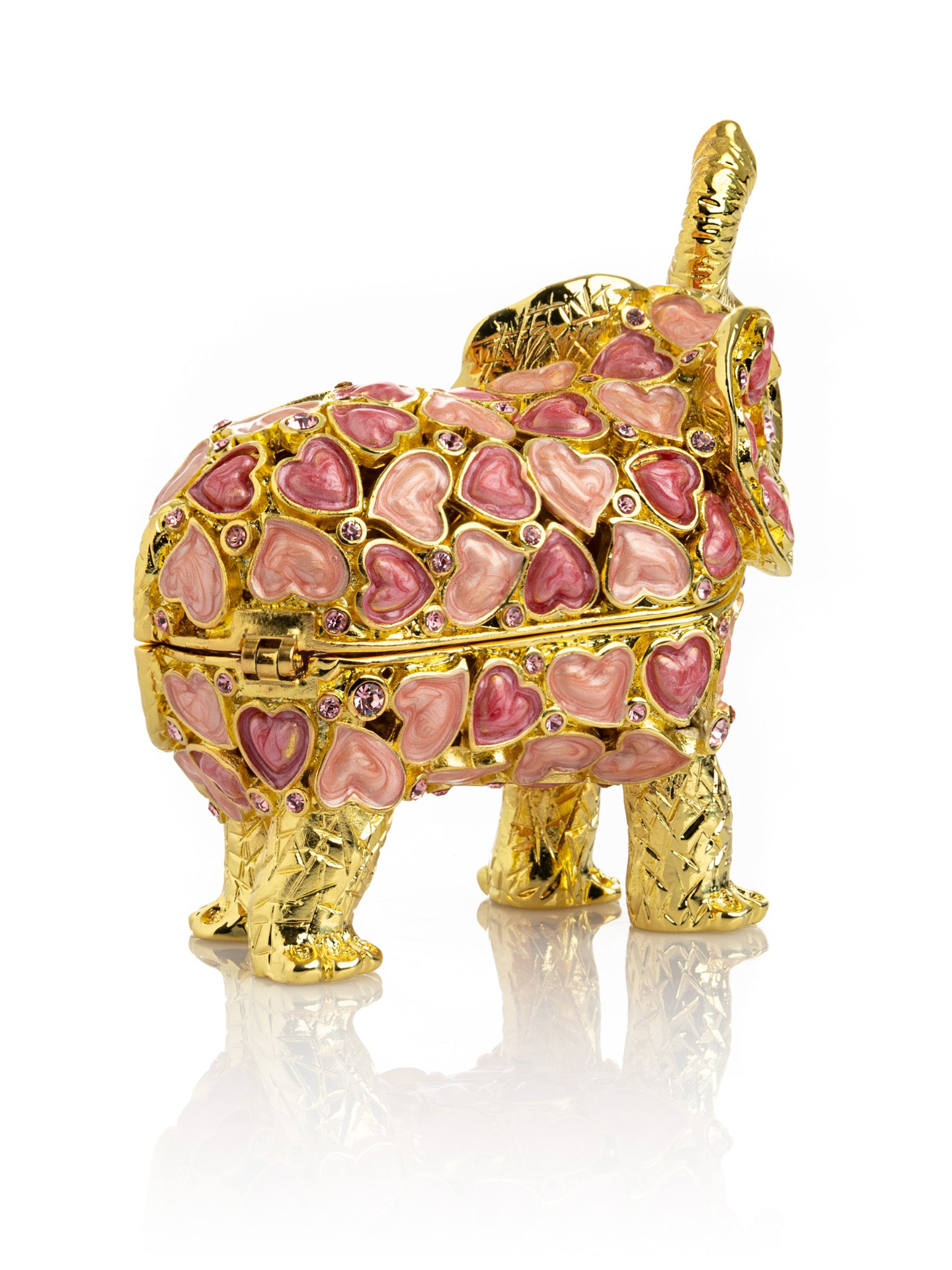 Golden Elephant with Hearts  