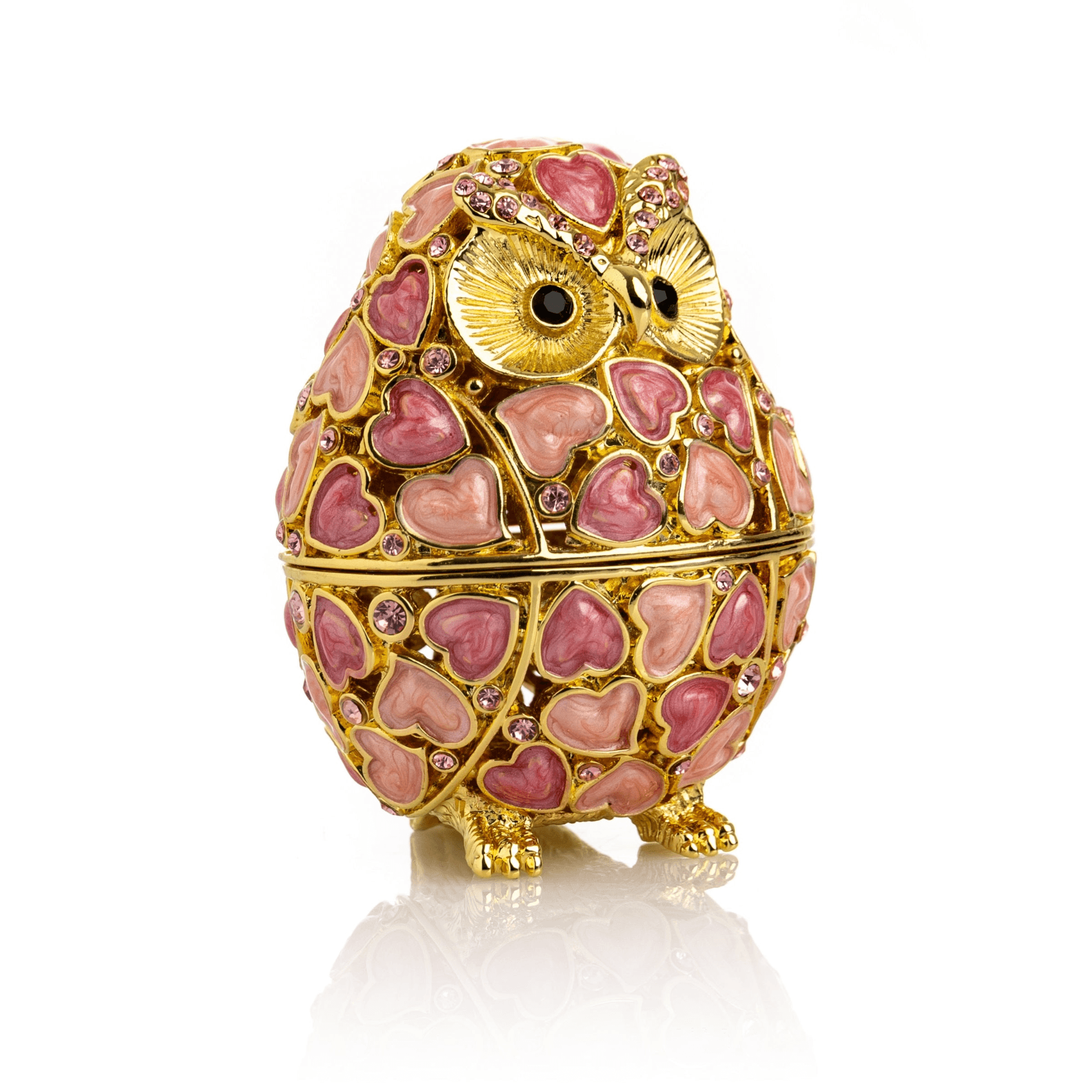 Golden Owl with Hearts  
