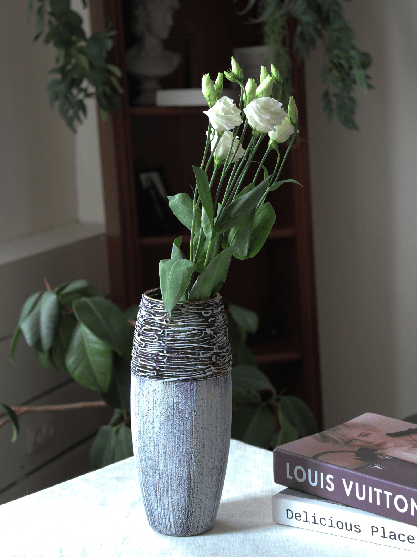 Handpainted Glass Vase for Flowers | Art Glass Vase | Interior Design Home Decor | Table vase 10 in | 7736/250/sh228  