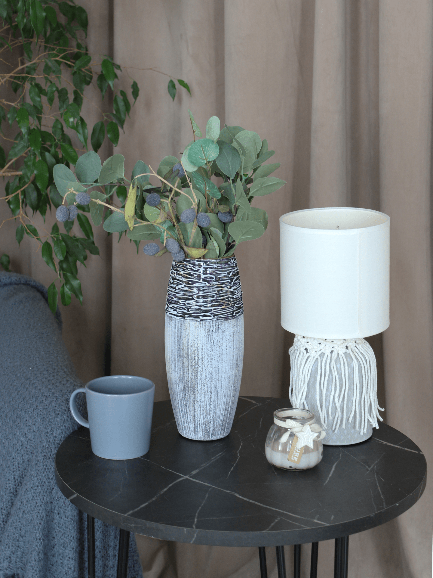 Handpainted Glass Vase for Flowers | Art Glass Vase | Interior Design Home Decor | Table vase 10 in | 7736/250/sh228  