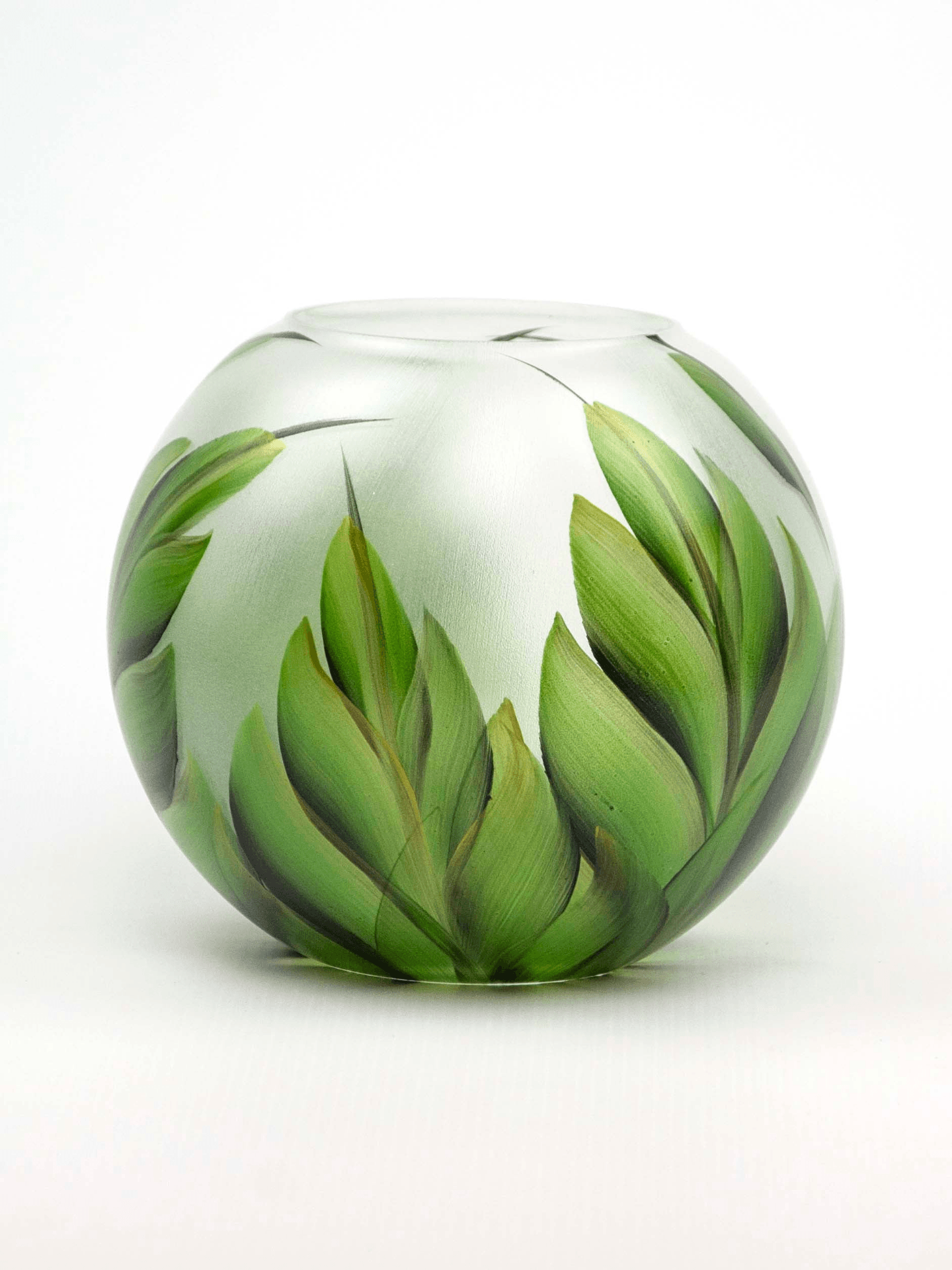 Handpainted Glass Vase for Flowers | Painted Art Glass Vase | Interior Design Home Room Decor Tropical | Table vase 6 inch | 5578/180/sh124.1  