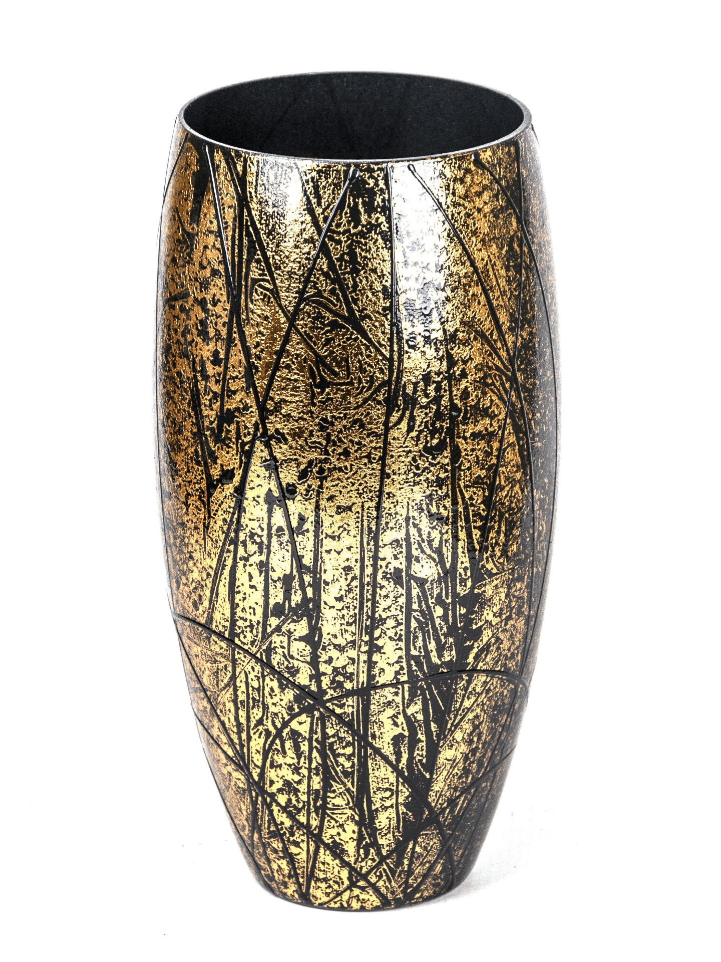 Handpainted Glass Vase for Flowers | Painted Art Glossy Oval Table Vase | 7518/300/lk286  