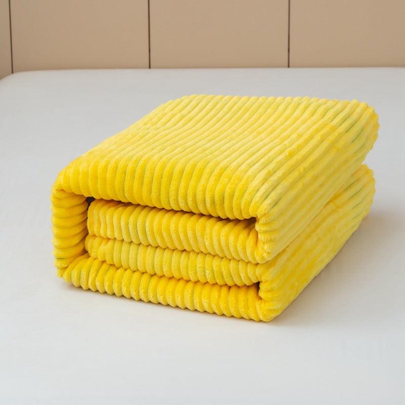 Household Thickened Cloud Mink Velvet BlanketLemon yellow 70x100cm 