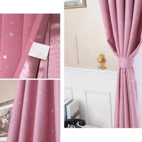 Ida silver star pattern kids room custom made curtain  