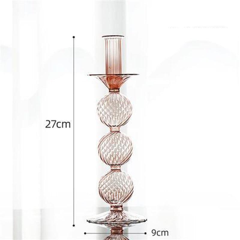 Ins Home Decoration Glass Candle Holder Vase PropsCoffee A 