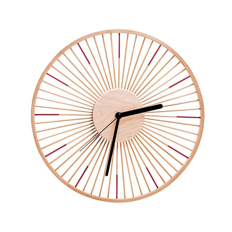 Japanese Style Solid Wood Living Room Wall Clock  