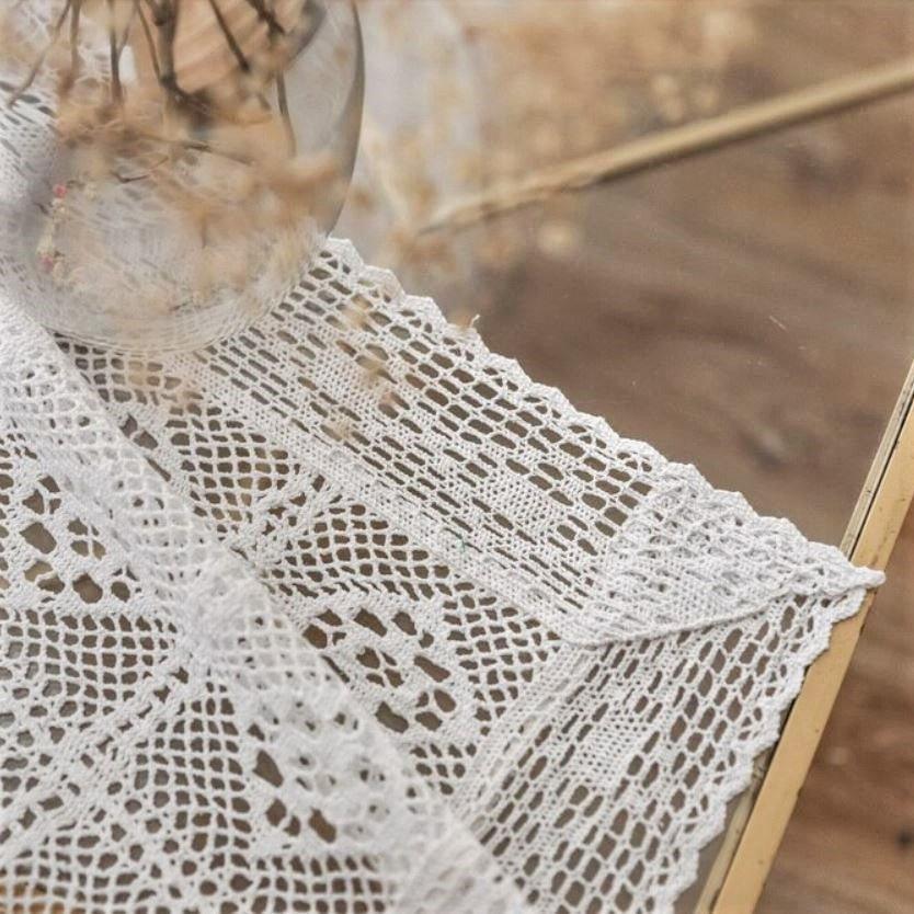 Jolie white lace custom made semi-transparent curtain  