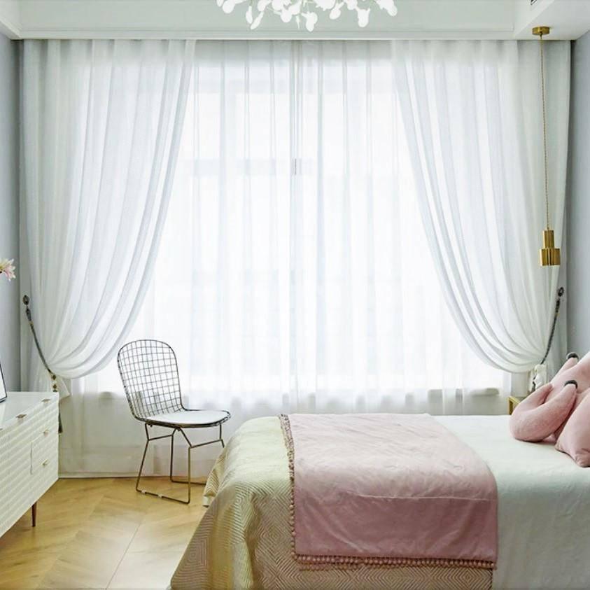 Kreta ultra-fine grey or white color custom made curtain  