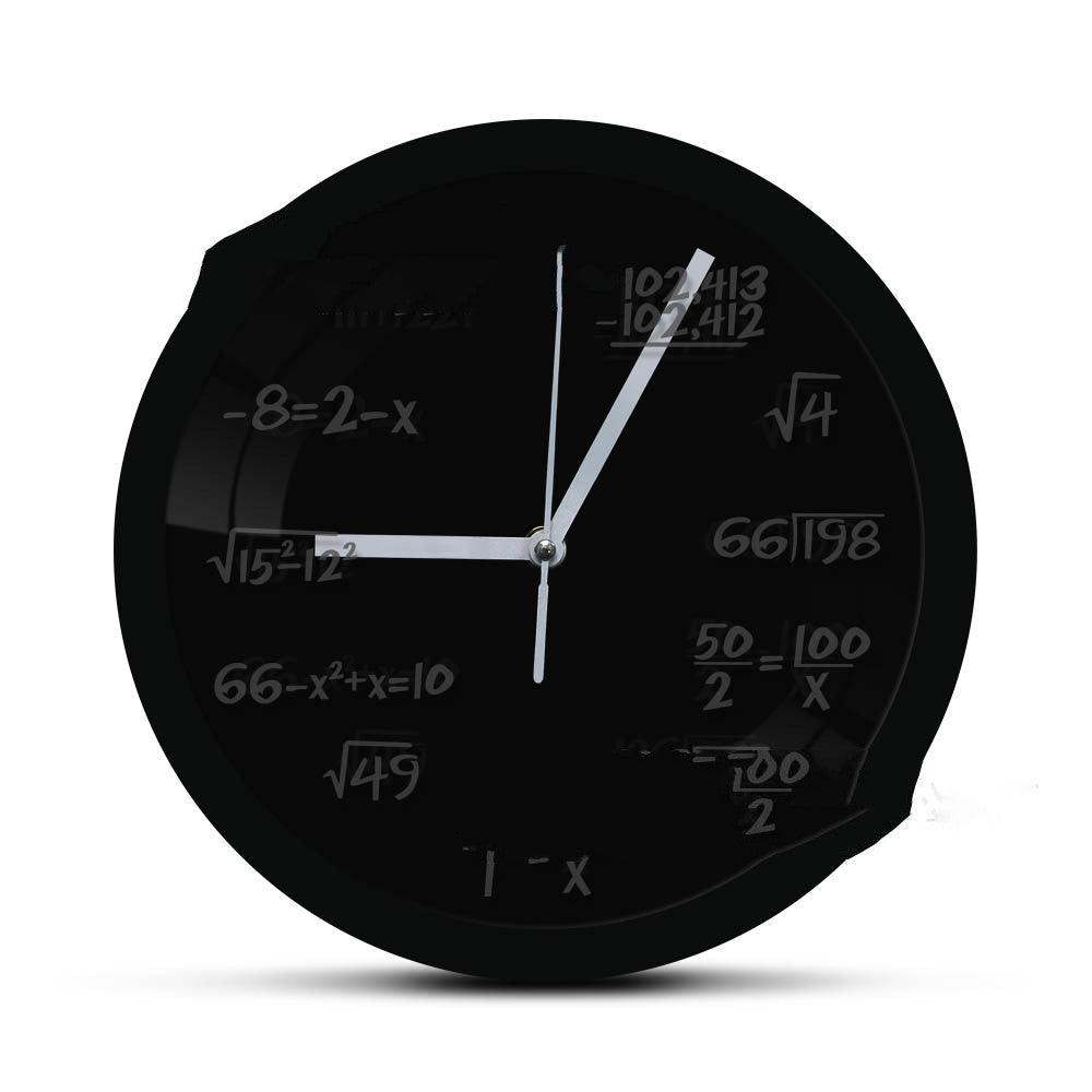 LED Luminous Wall Clock Black Wall Clock Math Formula Arithmetic Wall Clock  