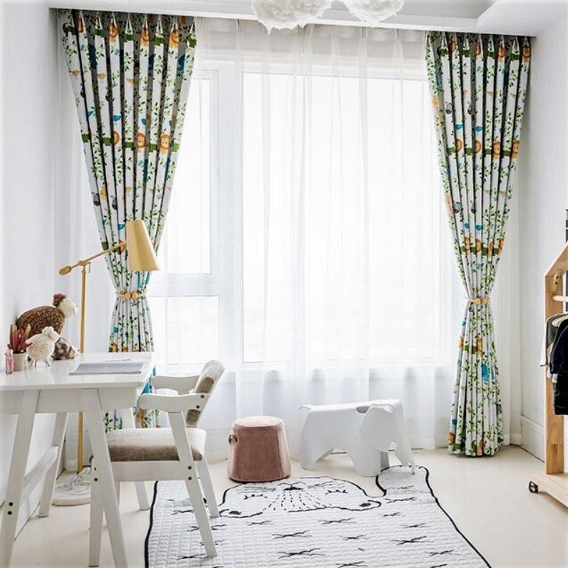 Leola printed animal pattern kids room custom made curtain  