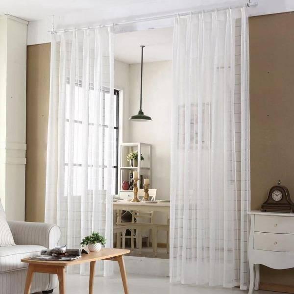 Lessa classic pattern white sheer custom made curtain  
