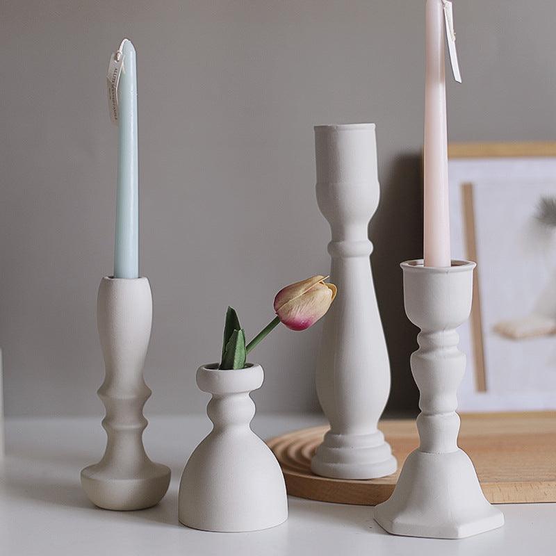 Living Room Plain Ceramic Vase Candle Holder Ornaments  