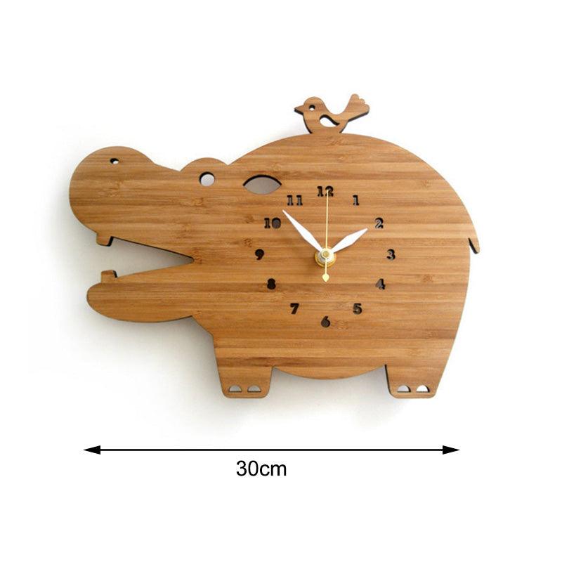 Log hippo wall clock  