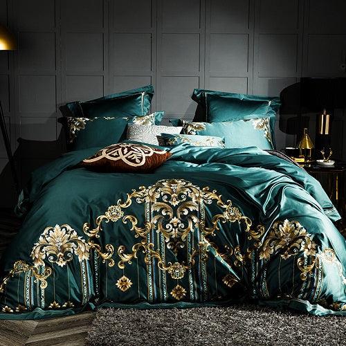Luxurious Comfort: Four-Piece Egyptian Long Staple Cotton Bedding SetGreen 2.0 