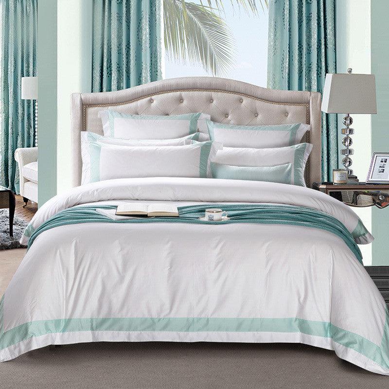 Luxury Defined: High-Quality Satin Cotton Four-Piece Bedding SetLight Green 240X260cm 