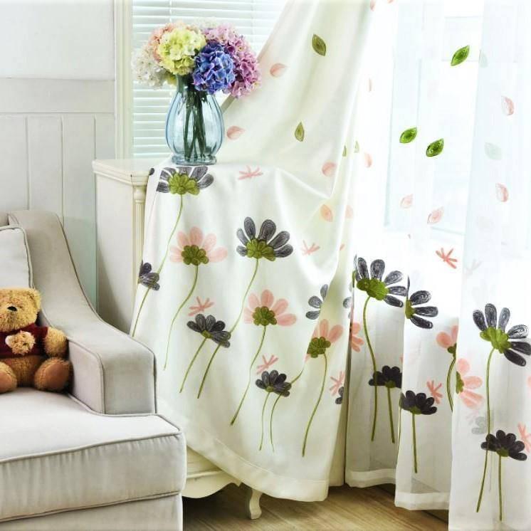 Manya flower pattern kids room custom made curtain100 cm x 250 cm Pencil Pleat 