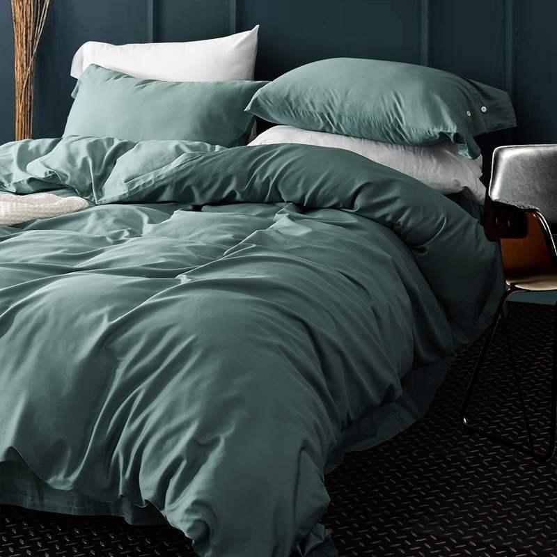 Modern Elegance: Stylish Solid Color Satin Bedding SetLight Green 2 m 