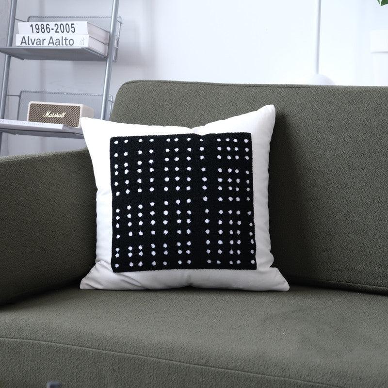 Modern Jane Wave Dot Geometric Black And White CushionA 45x45cm 