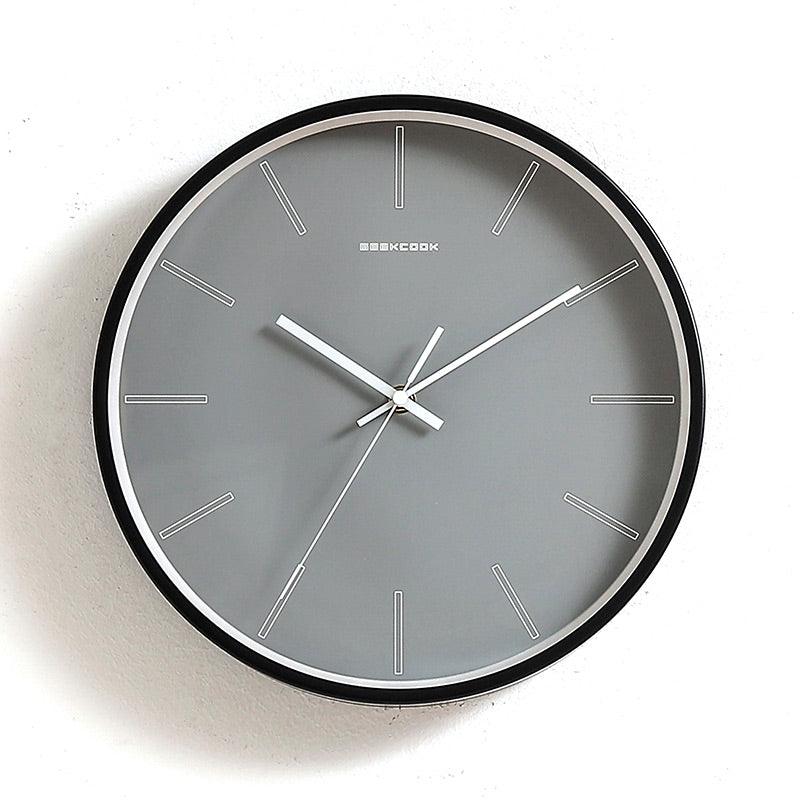 Modern Minimalist Wall Mute Wall Clock Living Room Clock Fashion Light Luxury Minimalist Clock30 cm Metal black 
