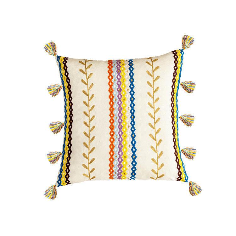 Moroccan-Inspired Elegance: Cotton Fringed Pillowcase for Stylish and Comfortable Home DecorBeige 45x45cm 