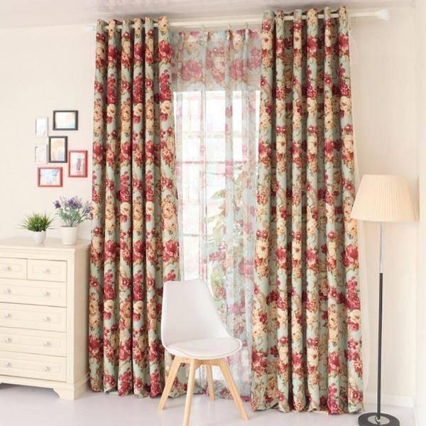 Nalise bright floral pattern custom made sheer curtain  