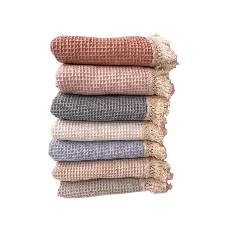 New Nordic Style Cotton Tassel Side Blanket Baby Bath Towel Covering Blanket  