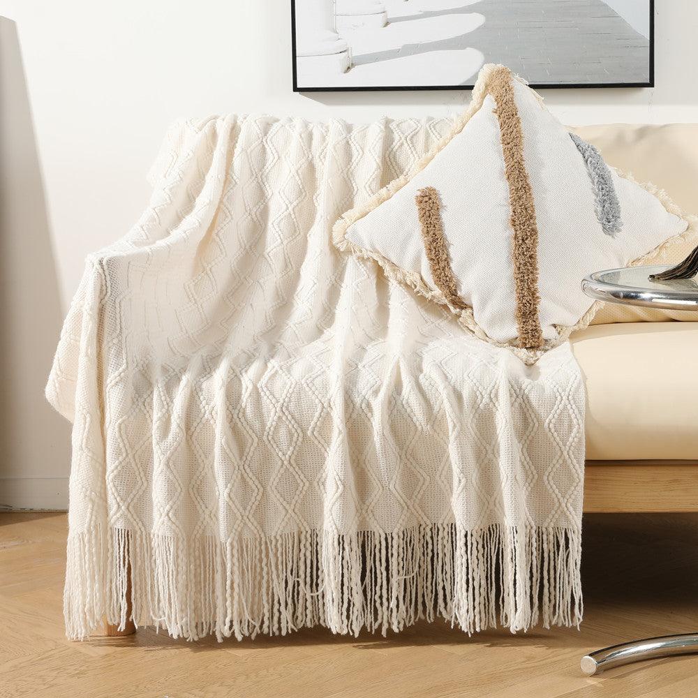 Nordic Classic Sofa Cover Knitted Soft  Blanket Throw  