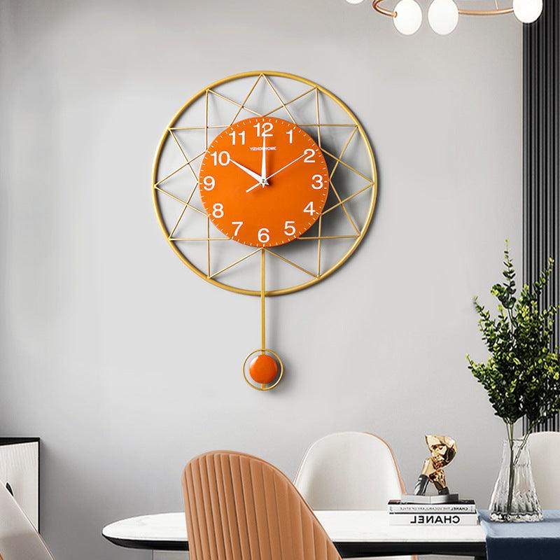 Nordic Metal Gold Creative Living Room Wall Clock  