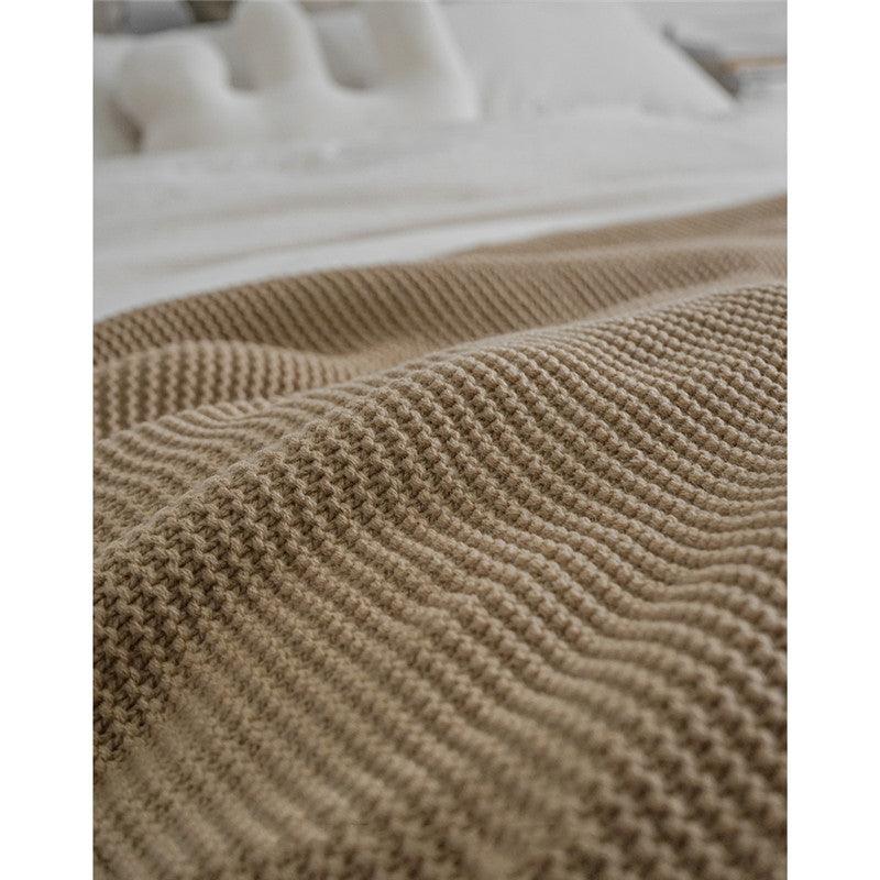 Nordic Simple Woolen Knitted Soft Sofa Blanket Throw  