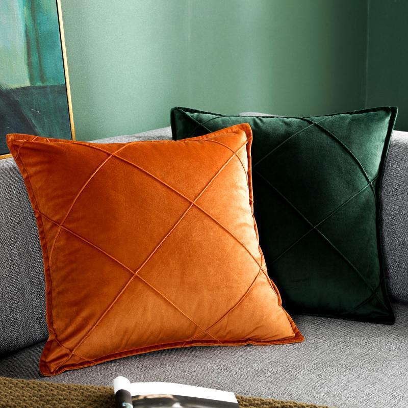 Nordic Style Modern Fashion Decorative Pillowcase - European Sofa Pillow Cushion Cover for Contemporary EleganceOrange 45x45cm No core