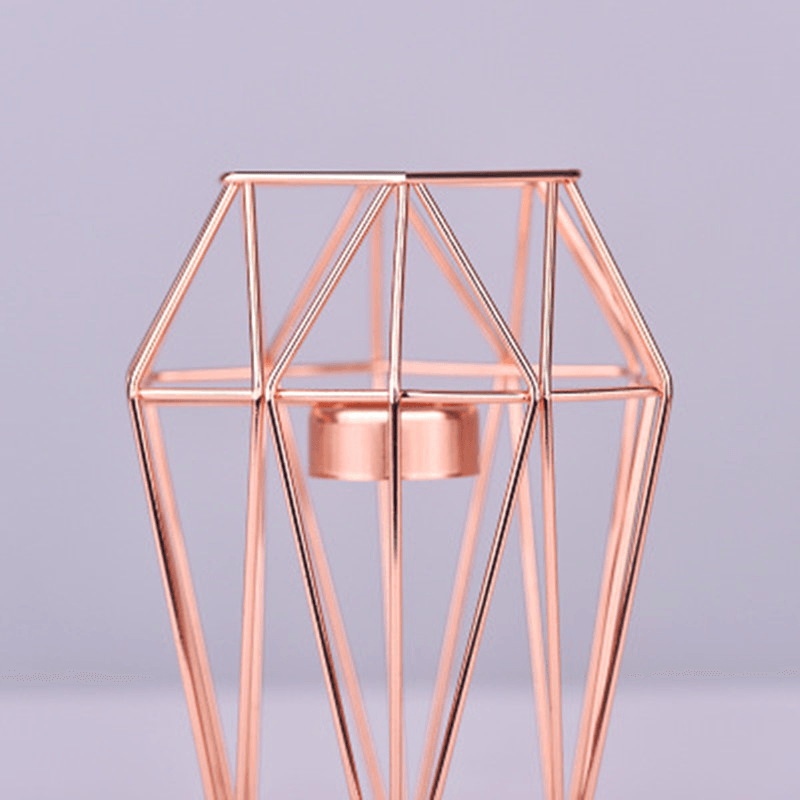 Nordic rose gold Iron Candle Holder  