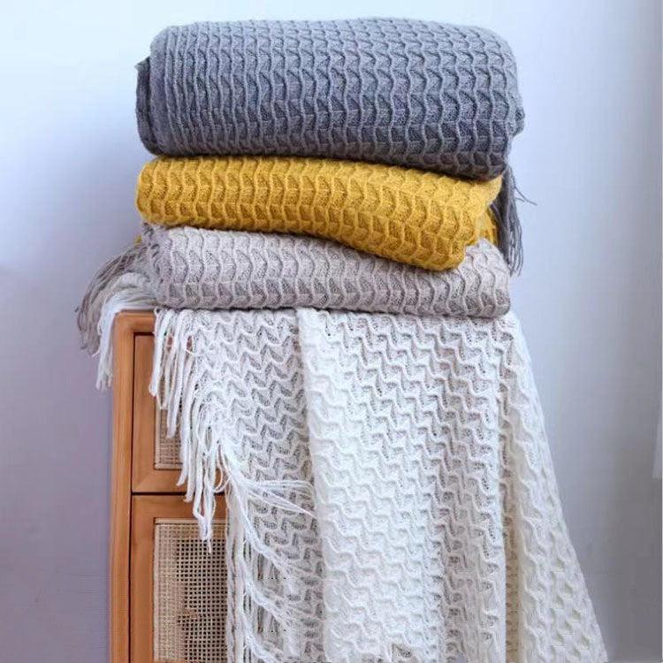 Office Thickened Warm Woven Shawl Blanket  