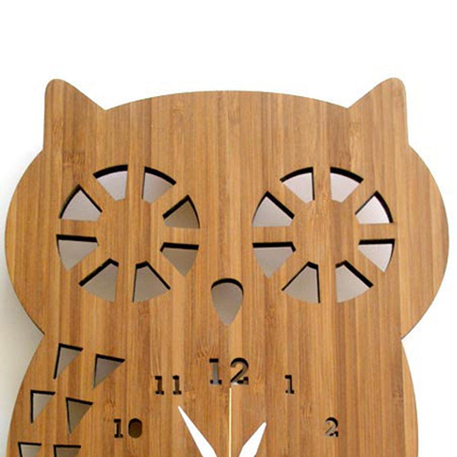 Owl Wooden Kids Room Wall Clock  