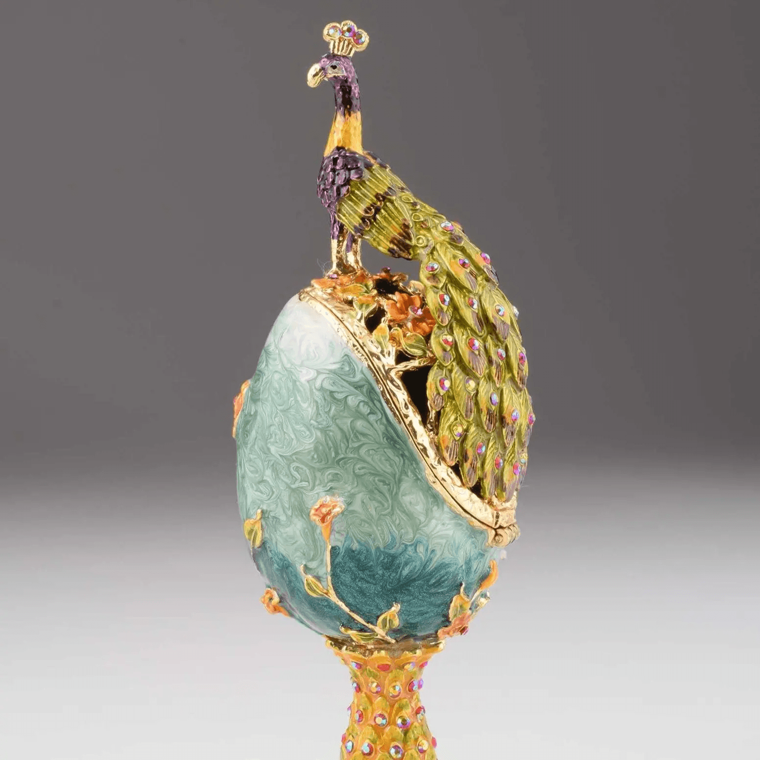 Peacock on a Faberge Egg  