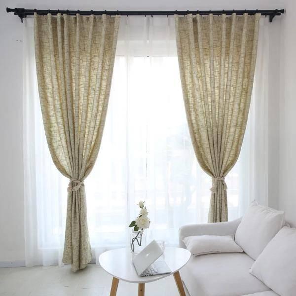 Reat thick faux linen custom made blackout curtain  